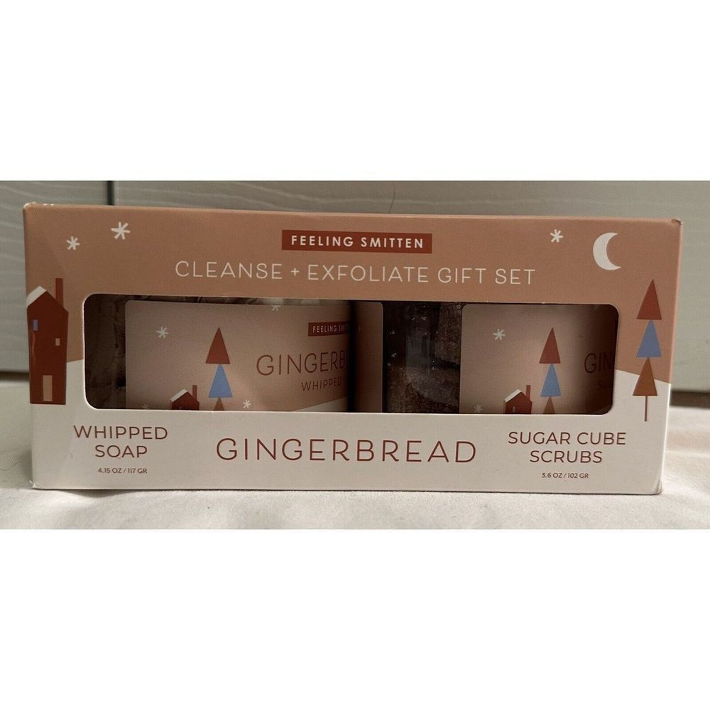 Feeling Smitten Gingerbread Cleanse & Exfoliate Gift Set NWB